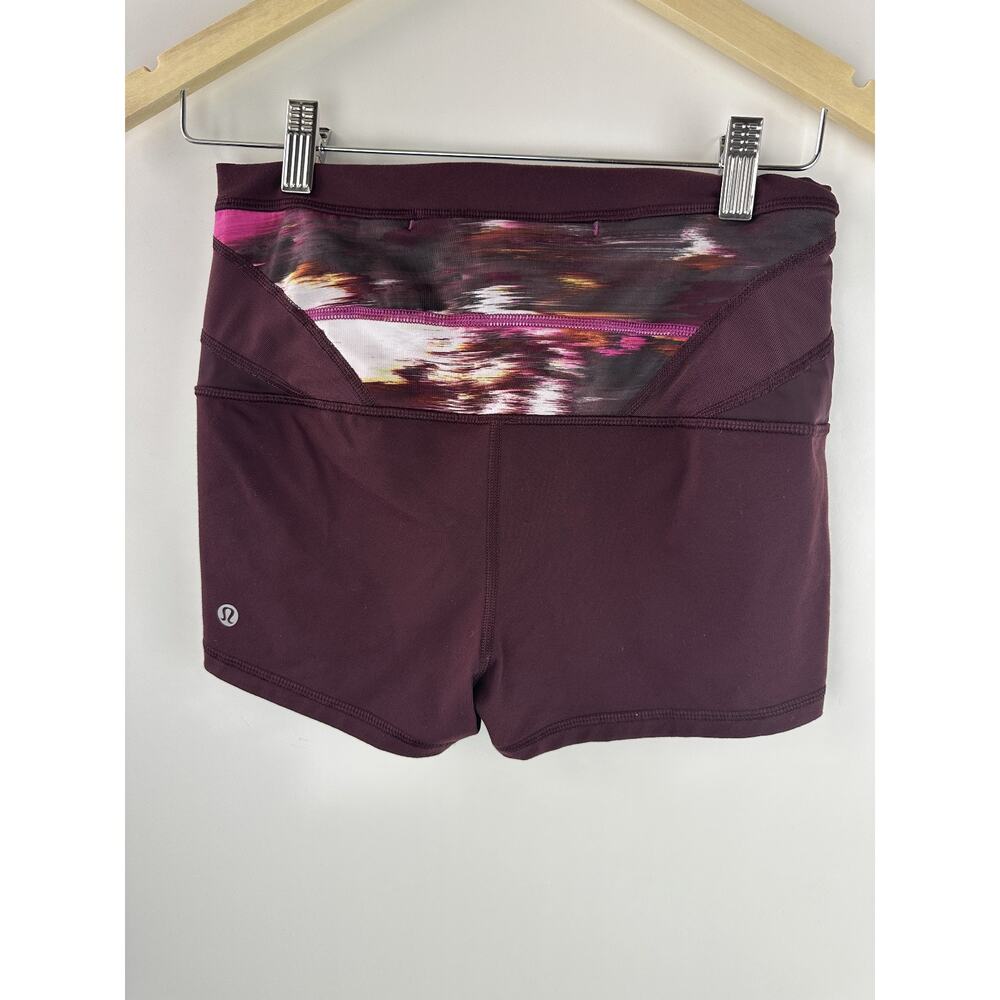 Lululemon Boogie Short Roll Down Full-On Luon Bordeaux Drama Berry Maroon Size 8 - Picture 9 of 16